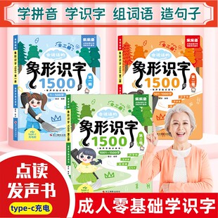 成人零基础自学识字老人扫盲学汉字象形识字老外学中文点读有声书