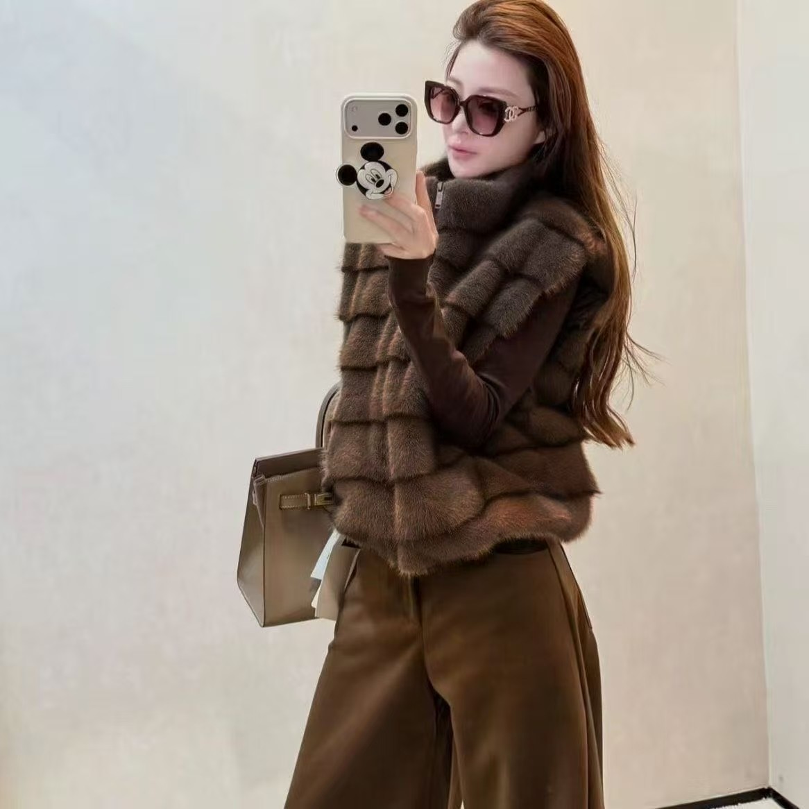 2025秋冬新款立领韩系毛绒绒坎肩仿皮草外套女马甲开衫百搭