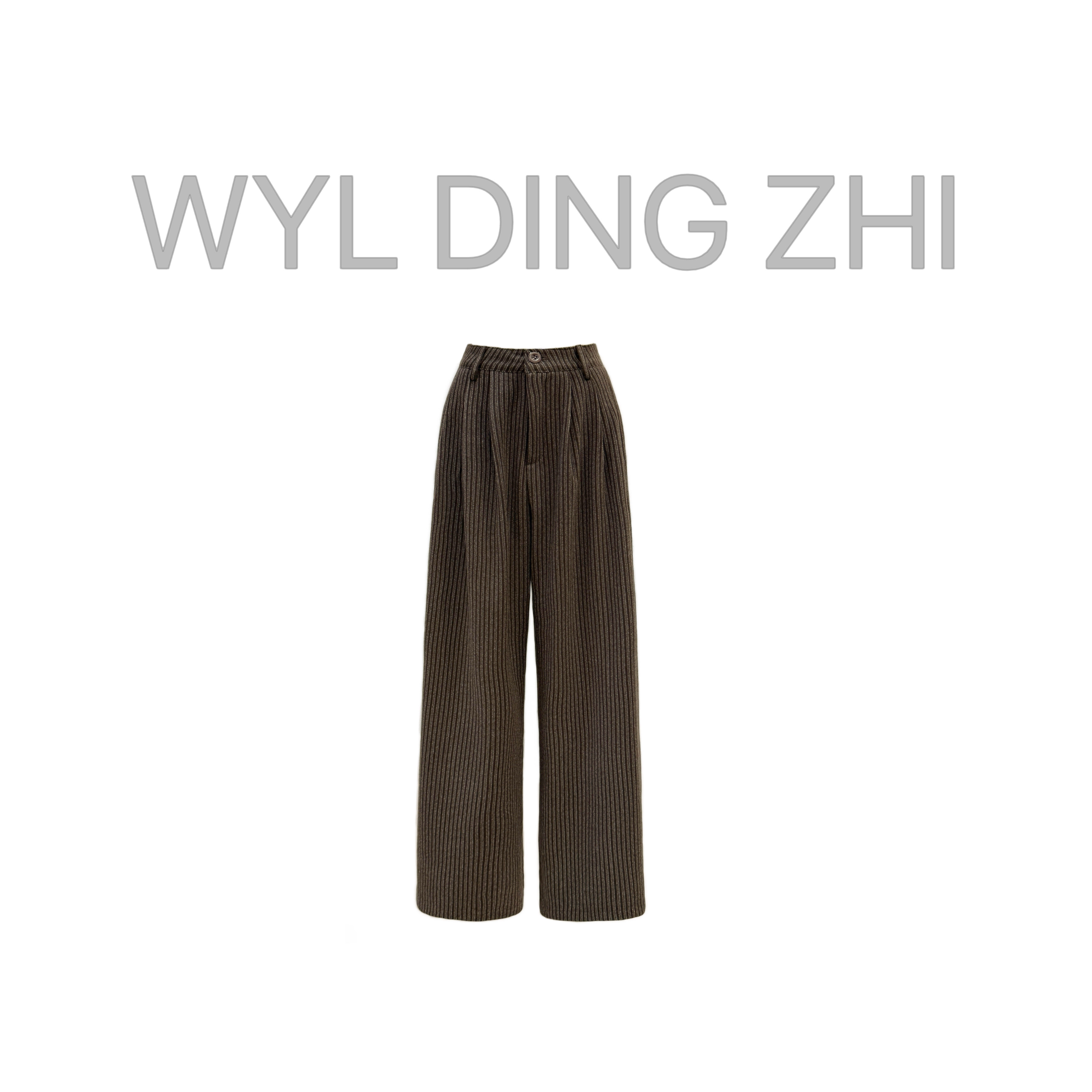 BinGBinglin大雯子复古港风条纹阔腿裤秋冬女宽松显瘦休闲长裤
