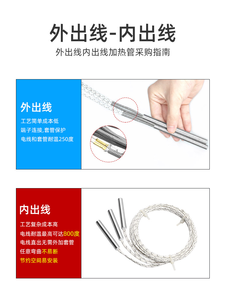 工业24V220380V单头模具高端干烧电加热管烘箱电热棒发热管加热棒 五金/工具 电热管 原图主图