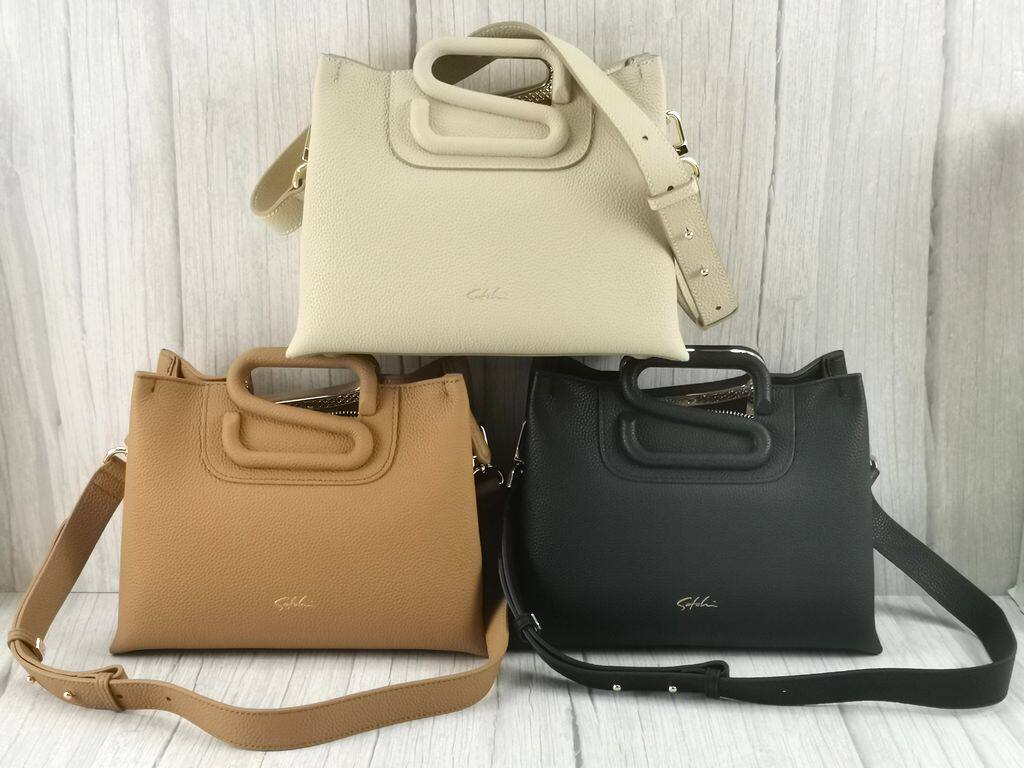 新品SATCHI沙驰女包牛皮单肩手提包纯色BC99109-31W-31Y-31H
