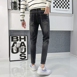 2024秋冬男新款牛仔长裤韩版青少年修身小脚裤潮D326-18051P85，男装休闲裤，星座1101
