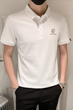2024夏装男刺绣虎头POLO社会小伙短袖潮男POLO衫D326-16801P45，男装Polo衫，星座1101