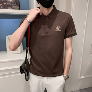 2024夏装男刺绣虎头POLO社会小伙短袖潮男POLO衫D326-16801P45