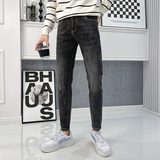 2024秋冬男新款牛仔长裤韩版青少年修身小脚裤潮D326-18051P85，男装休闲裤，星座1101