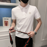 2024夏装男刺绣虎头POLO社会小伙短袖潮男POLO衫D326-16803P55，男装Polo衫，星座1101