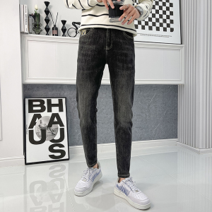 2024秋冬男新款牛仔长裤韩版青少年修身小脚裤潮D326-1 8051 P85,男装休闲裤,星座1101