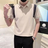 2024春夏男打底衫短袖上衣POLO衫抖音拼接男D326-16882P55，男装T恤，星座1101