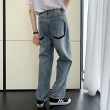 2024秋装男新款牛仔裤韩版宽松轻熟风直筒男长裤D326-11015P85，男装牛仔裤，星座1101
