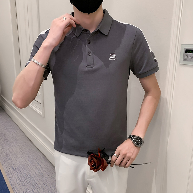 2023夏季刺绣精神小伙短袖POLO衫社会青年上衣潮D326-16806P55,男装Polo衫,星座1101