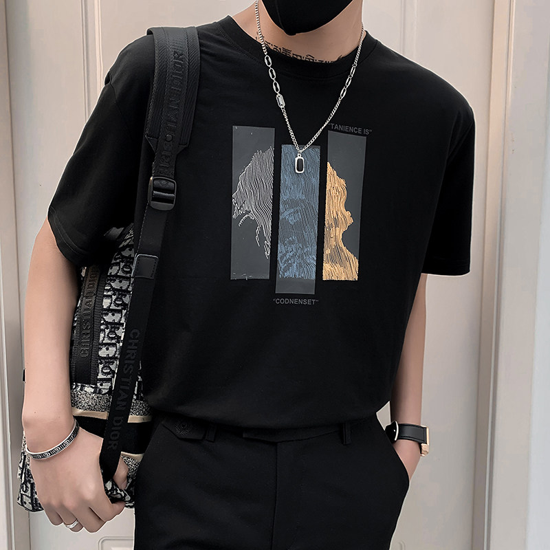 2024夏装男抖音直播短袖T恤男韩版常规版品质款D326-19010P40,男装T恤,星座1101