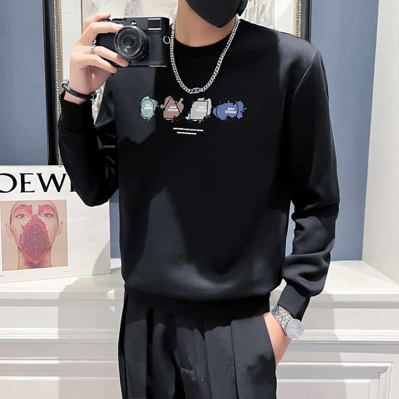 022秋冬男新款韩版印花上衣打底衫青少年卫衣D326-1 1217P68控98图片