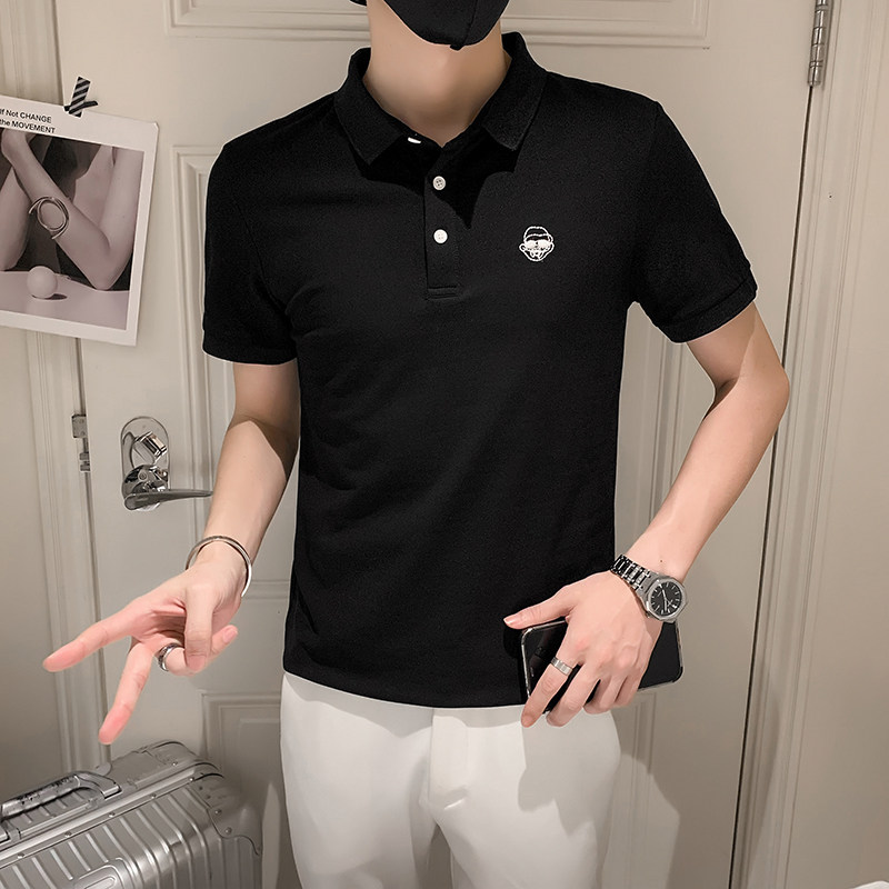2024夏季刺绣精神小伙短袖POLO衫社会青年上衣潮D326-19001P55,男装Polo衫,星座1101