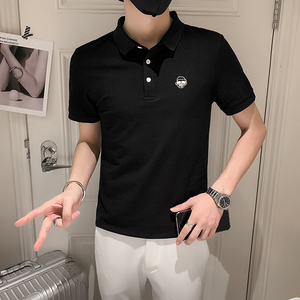 2024夏季刺绣精神小伙短袖POLO衫社会青年上衣潮D326-1 9001 P55图片