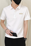 2024夏装新款社会小伙短袖印花POLO无头风上衣潮D326-16812P55，男装Polo衫，星座1101