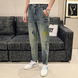 高品质2024春夏微哈伦直筒牛仔裤休闲男装九分裤D326-15777P85，男装牛仔裤，星座1101