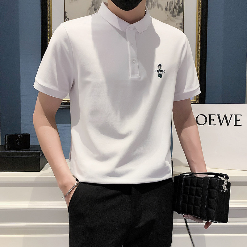 2024春夏男打底衫短袖上衣POLO衫抖音刺绣男D326-16886P55,男装T恤,星座1101