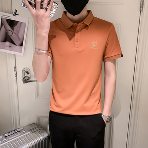 2024夏装男刺绣虎头POLO社会小伙短袖潮男POLO衫D326-1 6801 P45图片