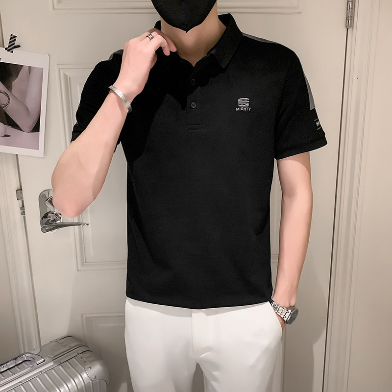 2024夏季刺绣精神小伙短袖POLO衫社会青年上衣潮D326-16806P55,男装Polo衫,星座1101