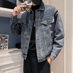 秋冬水洗牛仔外套夹克抖音直播高品质男上衣D326-1 NT906P115图片