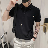 2023刺绣熊夏季精神小伙短袖POLO衫社会青年上衣D326-16659P48，男装T恤，星座1101