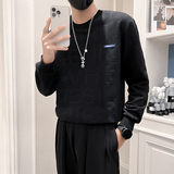 2024秋装新款社会风圆领卫衣上衣男直播D326-11251P68控98，男装卫衣，星座1101