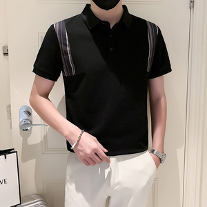 2024春夏男打底衫短袖上衣POLO衫抖音拼接男D326-16882P55