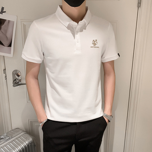 2024夏装男刺绣虎头POLO社会小伙短袖潮男POLO衫D326-1 6801 P45图片