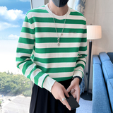 秋装新款社会风针织条纹卫衣上衣男直播D326-11205P78控108，男装卫衣，星座1101
