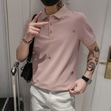 2022刺绣熊夏季精神小伙短袖POLO衫社会青年上衣D326-16659P48，男装Polo衫，星座1101
