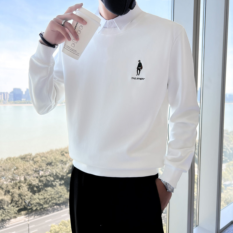 秋冬男生新款韩版刺绣上衣青少年卫衣假俩件D326-11226P78控108,男装卫衣,星座1101
