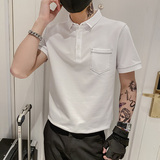 2024夏装男POLO新款社会小伙短袖潮男POLO衫上衣D326-16676P55，男装Polo衫，星座1101