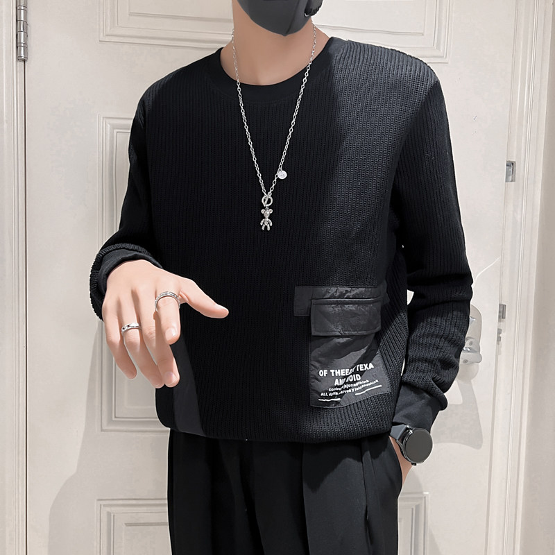 秋装新款社会风针织条纹卫衣上衣男直播D326-11212P78控108，男装卫衣，星座1101