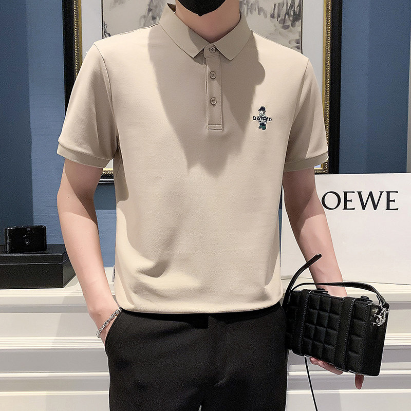 2024春夏男打底衫短袖上衣POLO衫抖音刺绣男D326-16886P55,男装T恤,星座1101