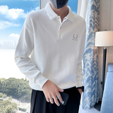 秋装新款社会风翻领POLO卫衣上衣男直播D326-18152P78控108，男装卫衣，星座1101