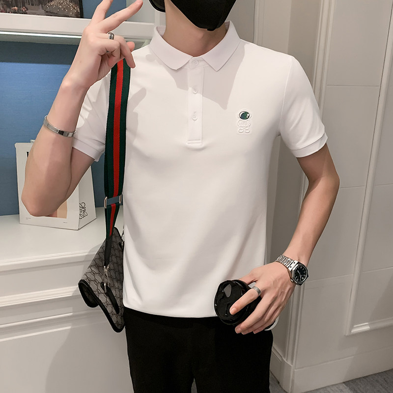 2024夏装男印花POLO新款社会小伙短袖潮男POLO衫D326-16815P55,男装T恤,星座1101
