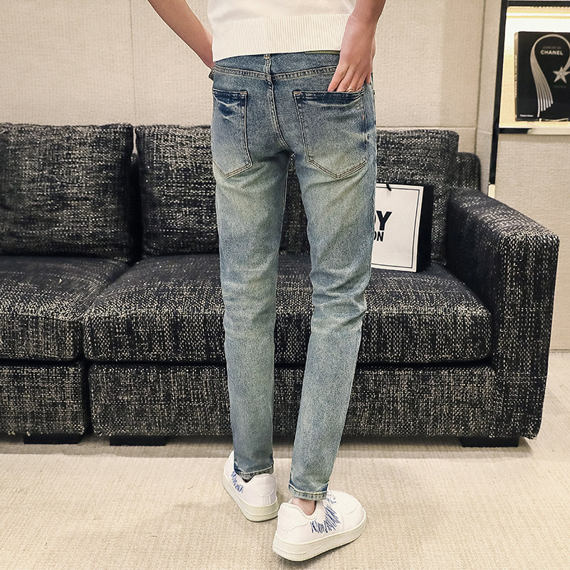 高品质2024春夏微哈伦直筒牛仔裤休闲男装九分裤D326-10308P85,男装牛仔裤,星座1101