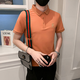 2024夏装男刺绣虎头POLO社会小伙短袖潮男POLO衫D326-16801P45，男装Polo衫，星座1101