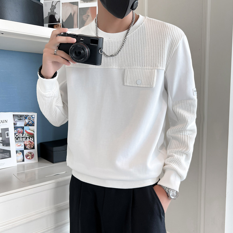 2024秋冬男新款韩版针织上衣打底衫青少年卫衣D326-11219P68控98，男装卫衣，星座1101