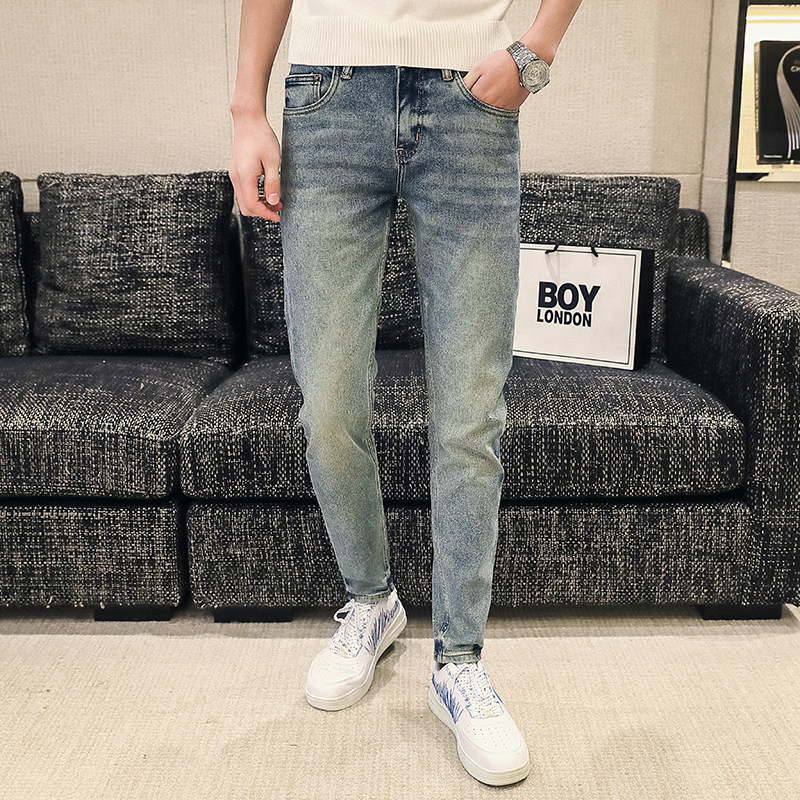 高品质2024春夏微哈伦直筒牛仔裤休闲男装九分裤D326-10308P85,男装牛仔裤,星座1101