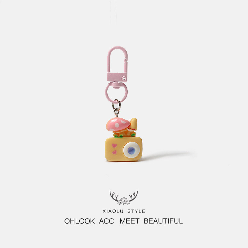 卡通蘑菇小女孩兔子钥匙扣卡通少女心耳机小挂件送闺蜜配饰