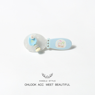 奶萌叉子勺子食物发夹侧边夹刘海碎发夹原创可爱鸭嘴夹子发饰品女