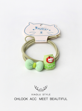 韩饰猫咪对折卡片蝴蝶结kt猫发圈闹钟电话本甜美扎头绳学生皮筋