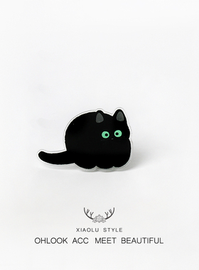 意酷黑猫猫胸针趣味可爱情侣闺蜜胸前别针小挂件百搭衣服包包配饰