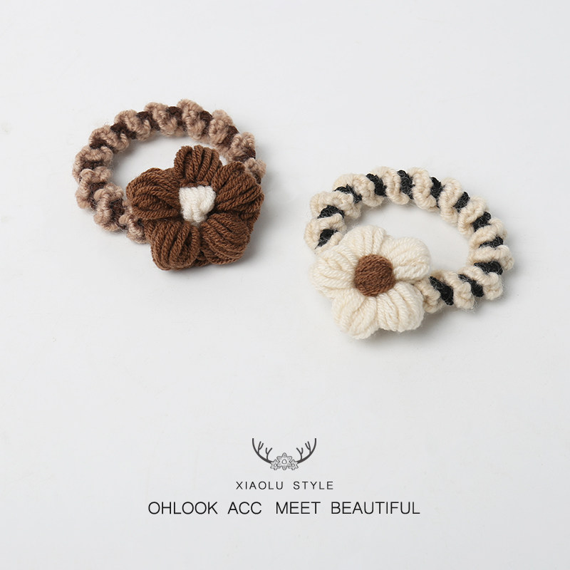 秋冬新款咖色毛线花朵毛绒发圈简约ins百搭扎头发绳发饰,饰品/流行首饰/时尚饰品新,发饰,淘宝优惠券,粉丝福利购,淘宝优惠卷