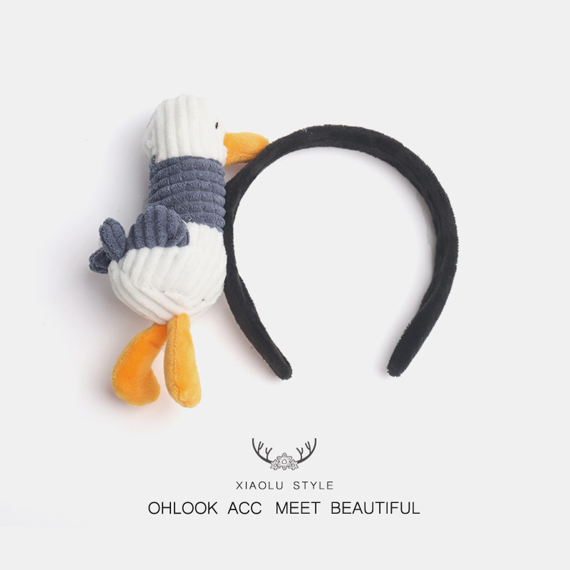 日韩超火卡通公仔加油鸭发箍发束洗脸化妆发带可爱甜美头饰网红女