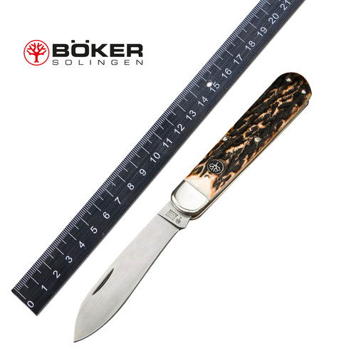 德国进口boker博克户外随身便携口袋刀鹿角柄高硬度折叠刀工具刀