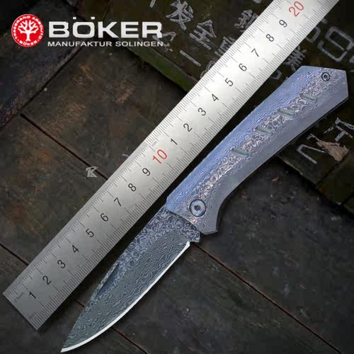 随身便携折叠户外大马士革口袋刀