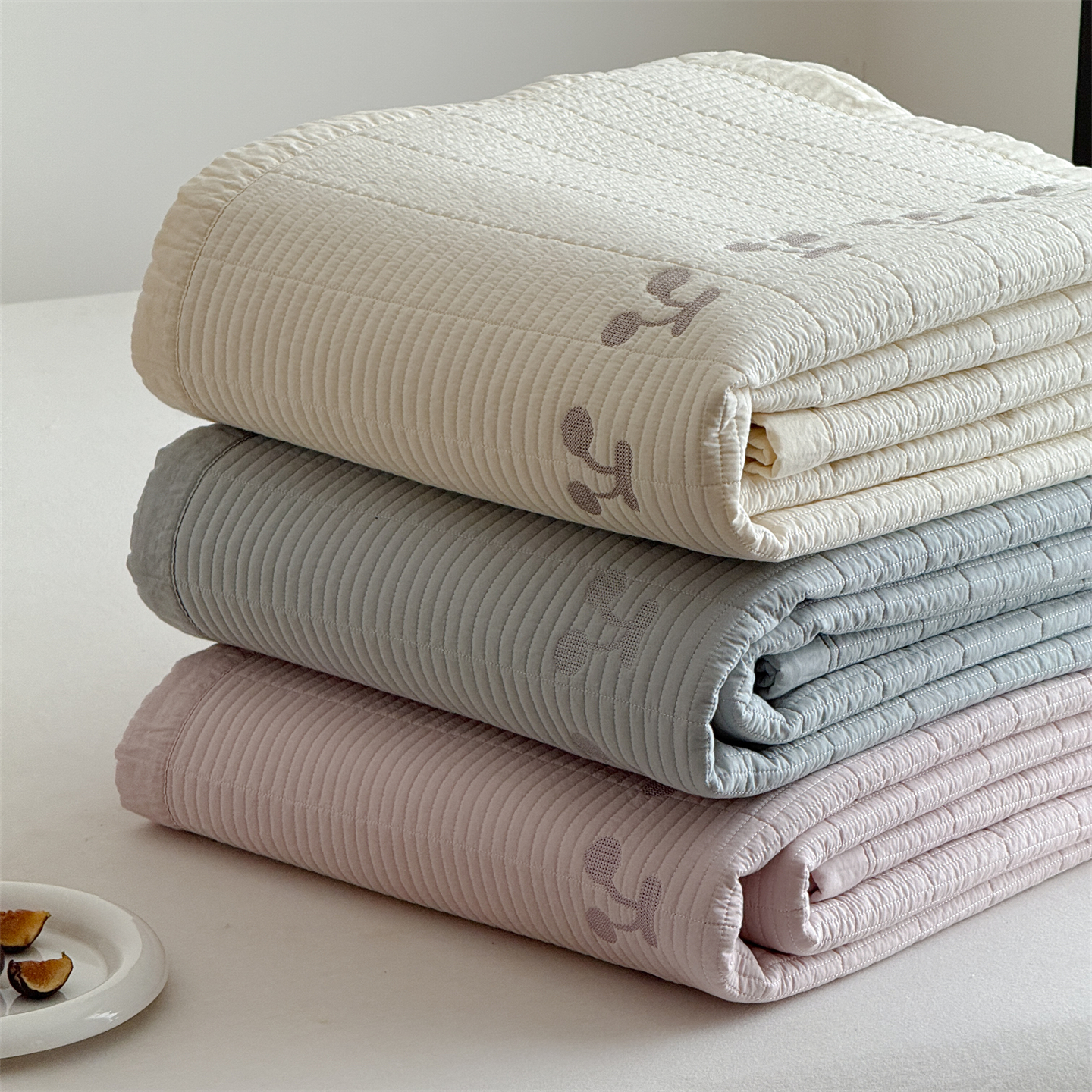 韩国大鹅樱桃全棉床盖四件套