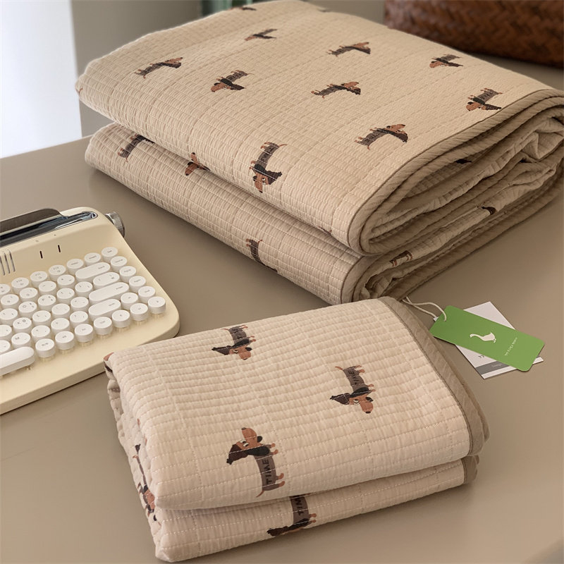 韩国大鹅双面纯棉床盖三件套